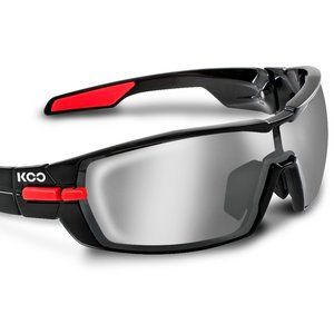 KOO OPEN EYEWEAR - Black/Red Sunglasses + Spare Clear Lenses Ziess Medium New!